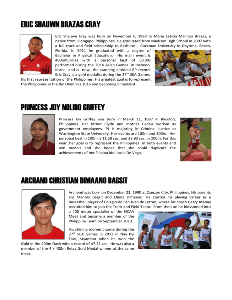 ATHLETES PROFILE – Philippine Athletics Team