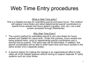 Web Time Entry Procedures
