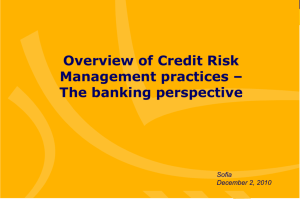Overview of Credit Risk Management practices in banks
