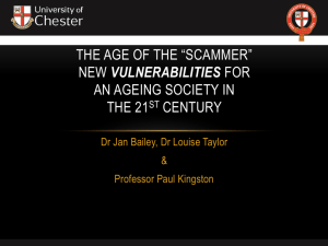 The Age of the *Scammer* New vulnerability for an Ageing Society