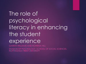 The role of psychological literacy in enhancing the student experience.