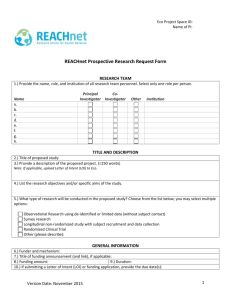 REACHnet Prospective Research Request Form