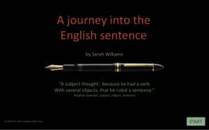 A Journey into the English Sentence