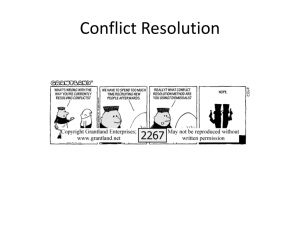 Conflict Resolution. - South Bristol GP trainers workshop