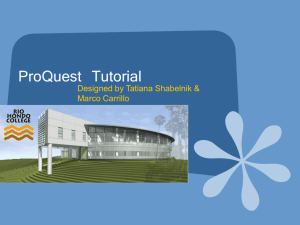 ProQuest Tutorial - Library