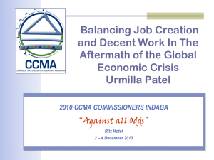 Balancing job creation and decent work in the aftermath of