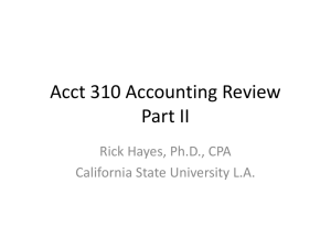 Acct 310 Accounting Review II - California State University, Los