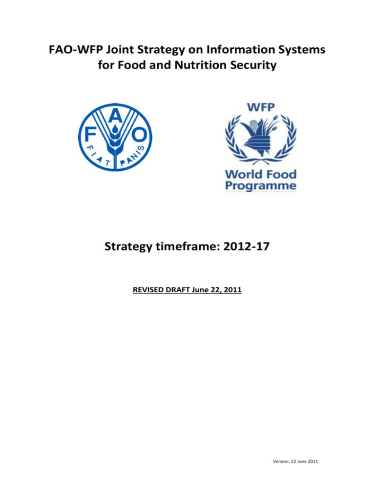 FAO-WFP Joint Strategy On Information Systems For Food And