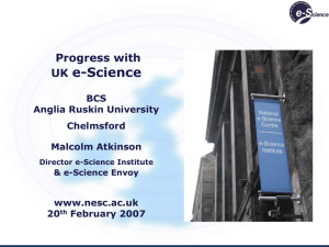 e-Science Institute & National e-Science Centre Malcolm