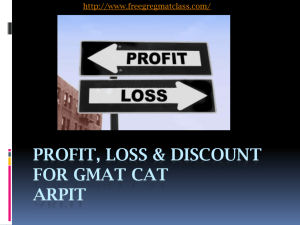 Profit, Loss & Discount - FREE GRE GMAT Online Class