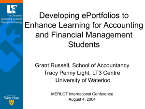 Developing ePortfolios to Enhance Learning for Accounting and