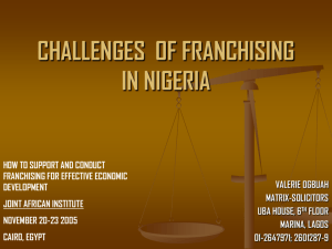 PERSPECTIVES OF FRANCHISING IN NIGERIA