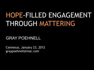 Hope-filled Engagement Through Mattering