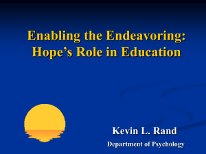 Hope's Role in Education