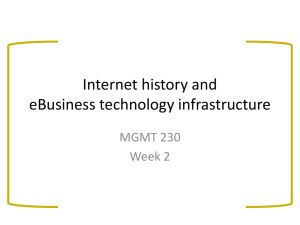 Internet history and eBusiness technology infrastructure