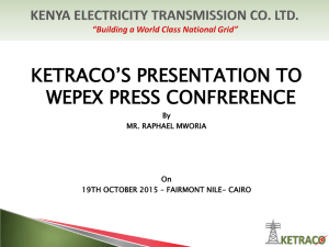 KETRACO'S PRESENTATION TO WEPEX PRESS CONFRERENCE