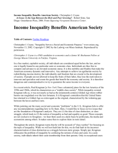 Income Inequality Benefits American Society