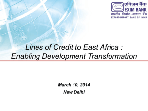 Lines of Credit to East Africa : Enabling Development Transformation