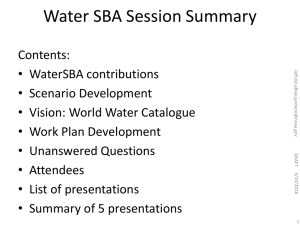 Water SBA Session