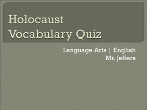 Holocaust Vocabulary Quiz Prep