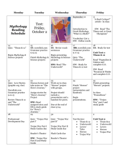 Mythology Reading Schedule