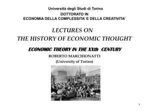 Roberto Marchionatti , ECONOMIC THEORY IN THE XXth CENTURY