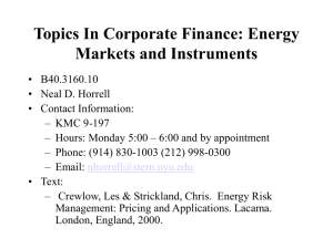 topics in corporate finance: energy derivatives