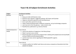 Years 9 & 10 Enrichment Activities