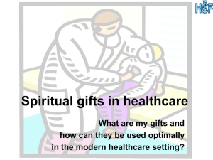 Spiritual gifts in healthcare - Healthcare Christian Fellowship