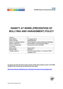 dignity at work (prevention of bullying and