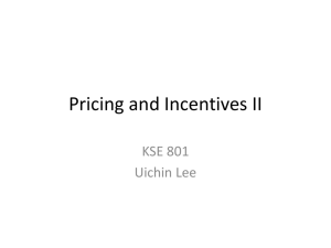 Price and Incentives I