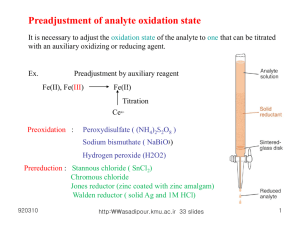 Analytical Chemistry lecture note: Application of Redox titration