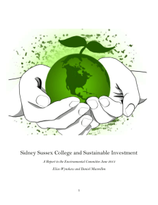 Sidney Sussex College and Sustainable Investment