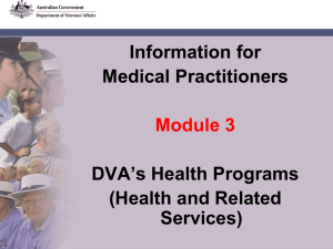 Module 3: DVA's Health programs