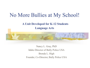 No More Bullies at My School!