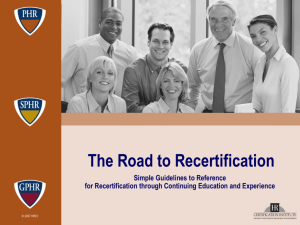 Resource for Recertifying HR Professionals