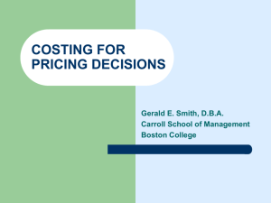 COSTING FOR PRICING DECISIONS