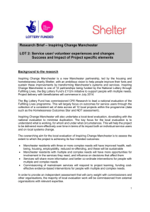 Research Brief – Inspiring Change Manchester LOT 2: Service user