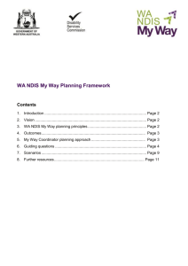 The WA NDIS My Way planning process is personalised, future