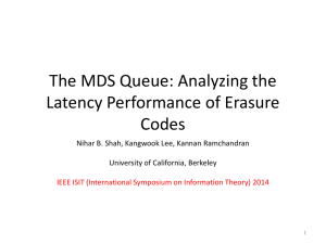 The MDS Queue: Analysing the Latency Performance of Erasure