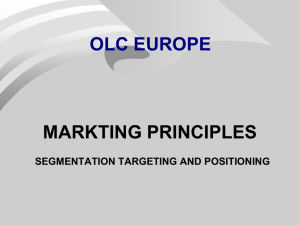 Segmentation Marketing and Positioning - Lecture 2