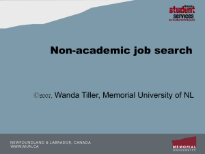 Job Search - Memorial University of Newfoundland