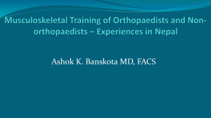 Training of Orthopaedists – Nepal Scenario