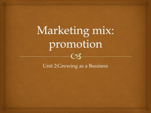 Marketing mix: promotion