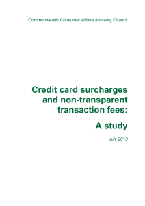 Credit card surcharges and non-transparent transaction fees: A study