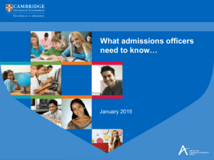 What admissions officers need to know…