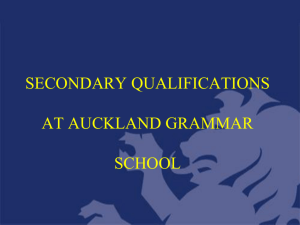 secondary qualifications - Auckland Grammar School