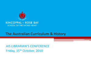 The Australian Curriculum & History