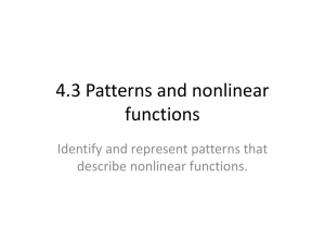 4.3 Patterns and nonlinear functions