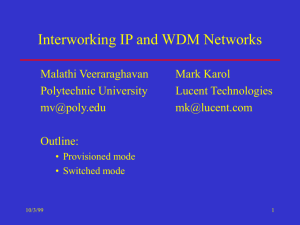 Use of a WDM network